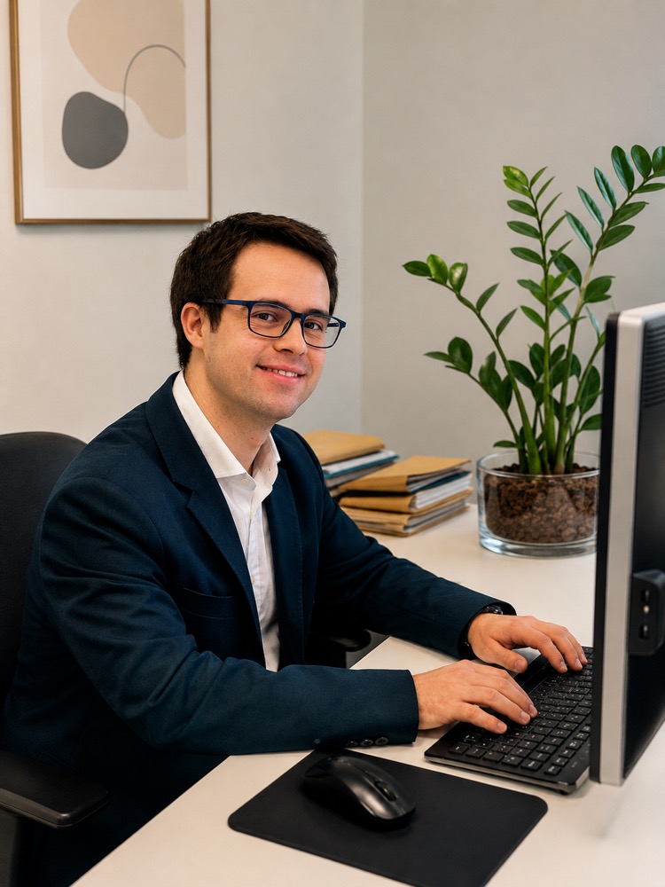 Professional working at their desk in front of the computer